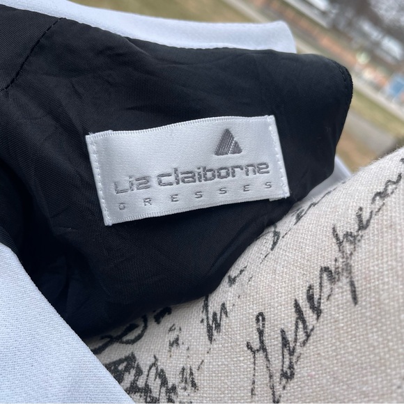 Vintage Liz Claiborne Elegant Black and White Knee Length Dress - Picture 3 of 5